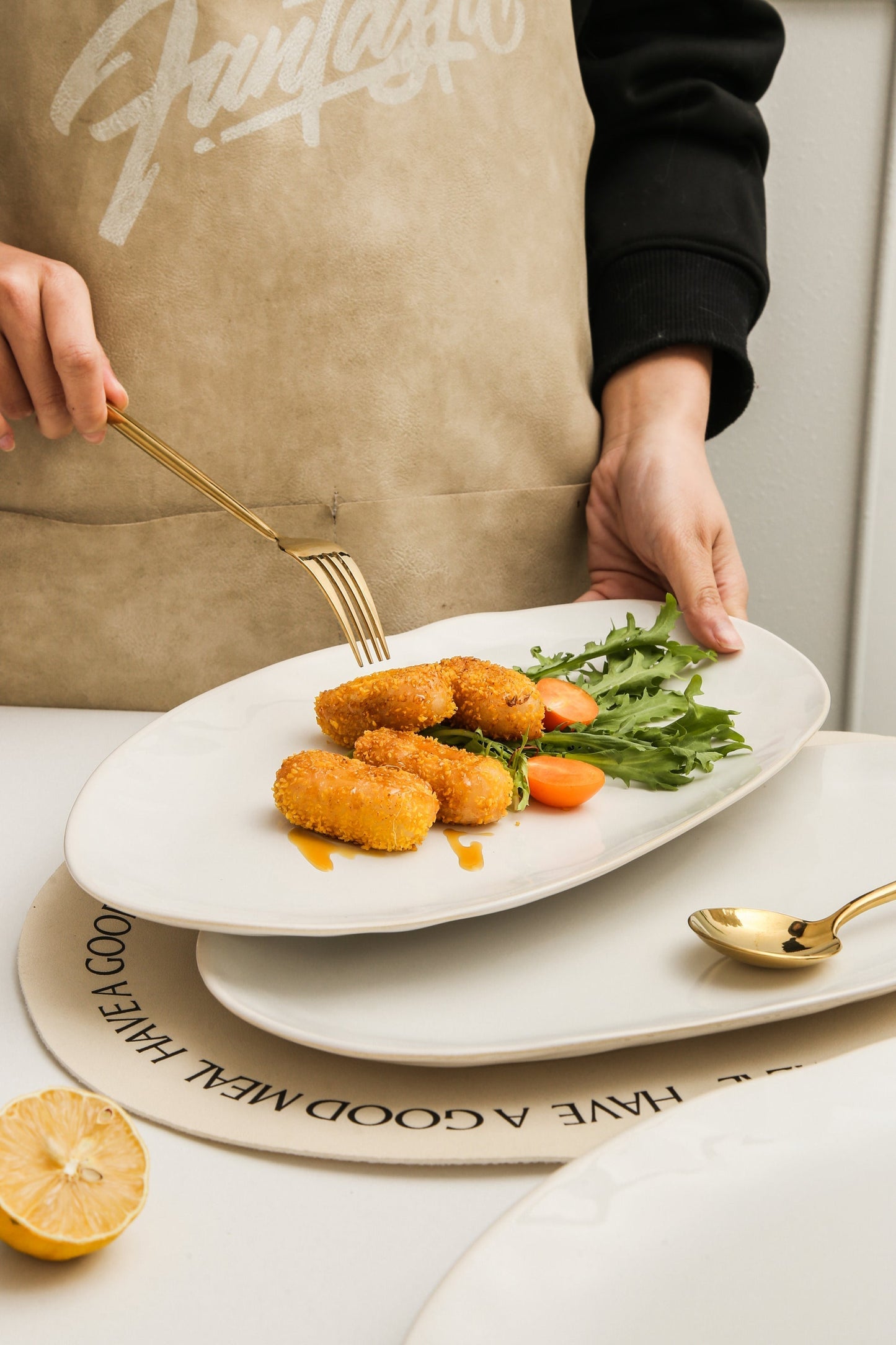 Conjunto de 3 Travessas de Servir em Grés – Branco Pérola